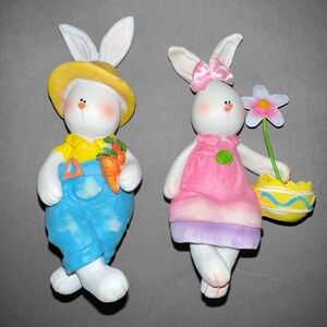 Set of 2 Easter Bunnies Shelf Sitters